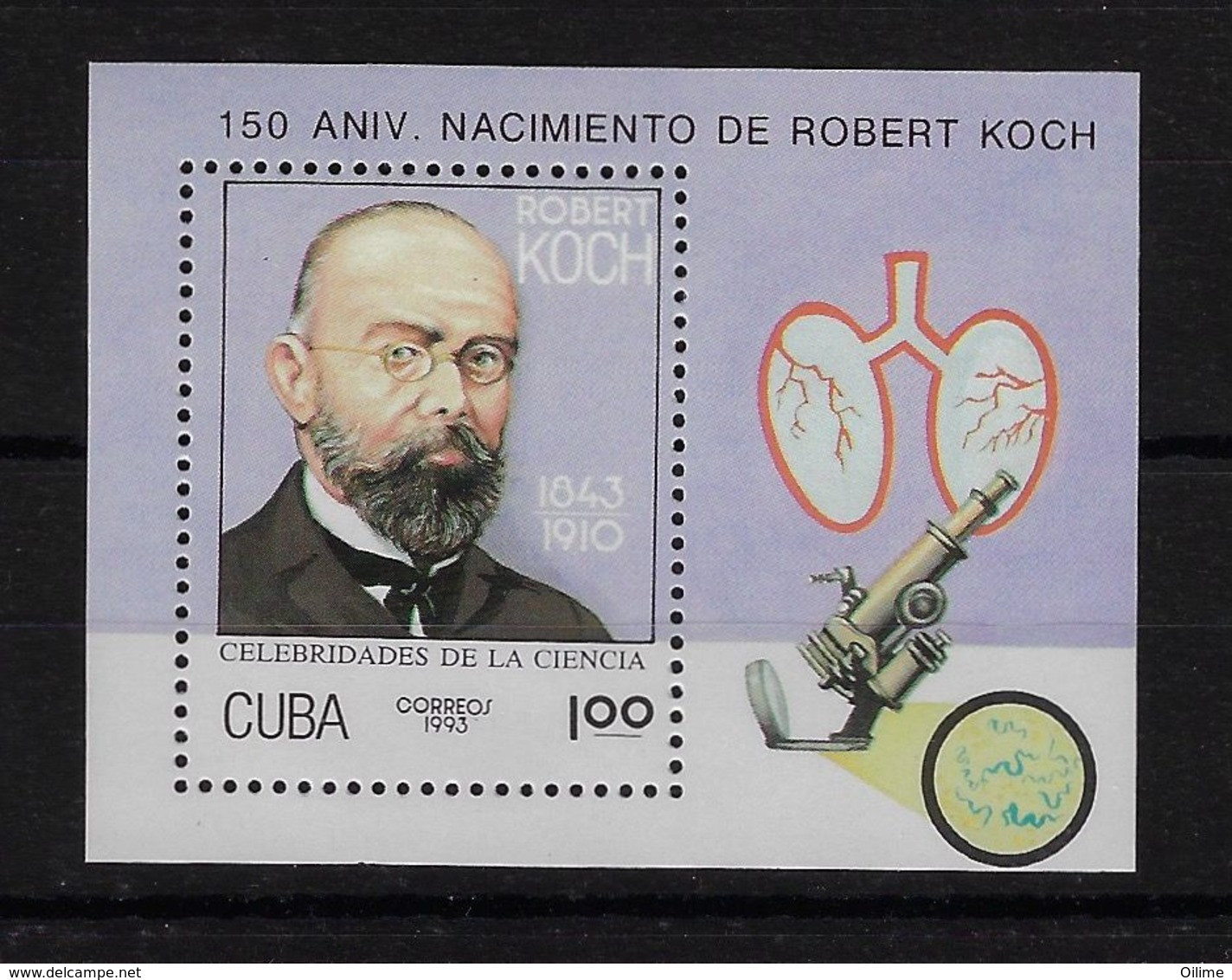 CUBA 1993. HB ROBERT KOCH. MNH. EDIFIL 3828 - Neufs