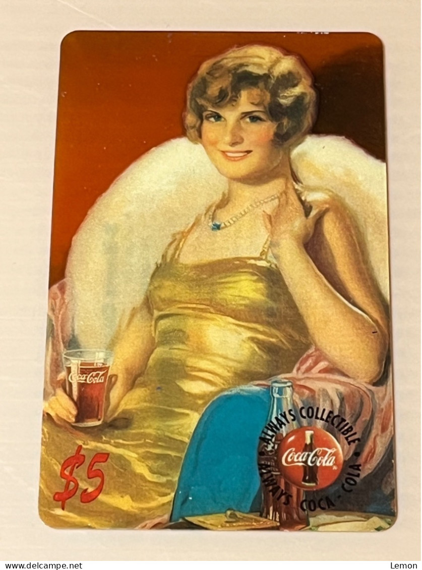 Mint USA UNITED STATES America Prepaid Telecard Phonecard, Coca Cola Lady With A Glass Of Coke $5 Ca, Set Of 1 Mint Card - Sammlungen