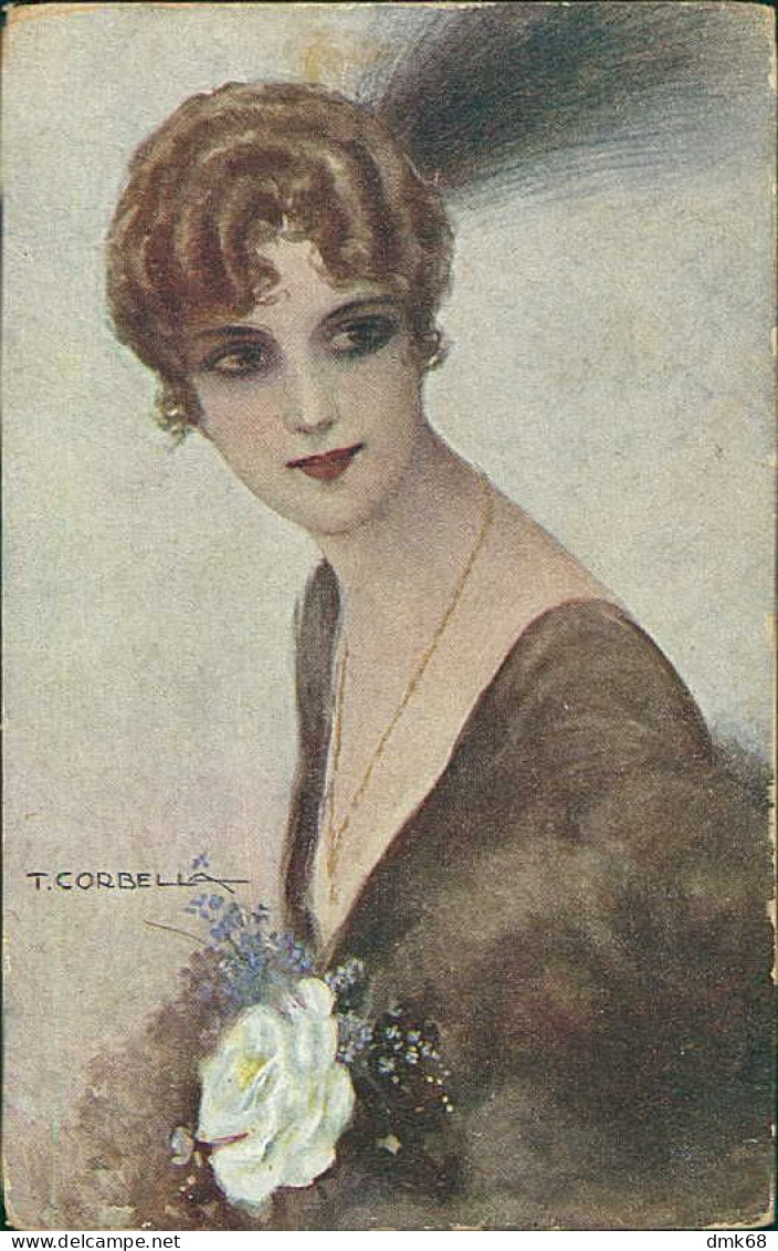 CORBELLA SIGNED 1910s POSTCARD - WOMAN & FLOWERS - N. 130/3 (5463) - Corbella, T.
