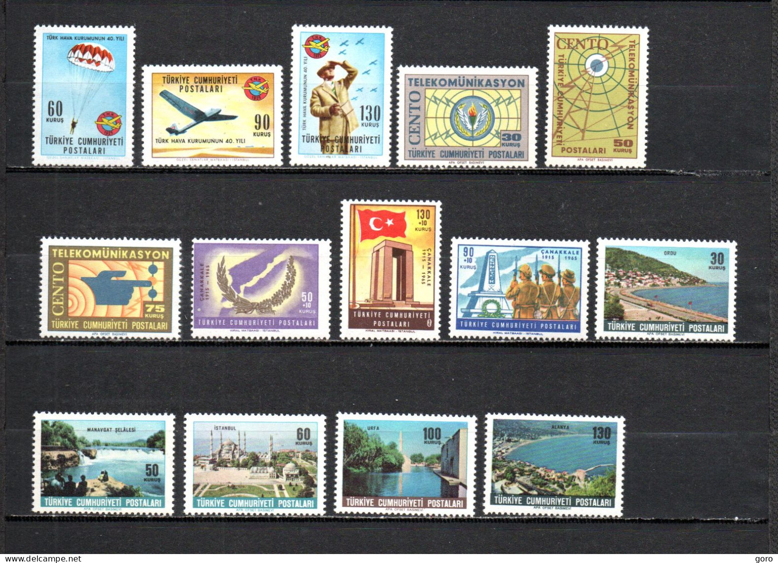 Turquía  1965  .-   Y&T  Nº   1718/1720-1721/1723-1724/1726-1727/1731   ** - Unused Stamps