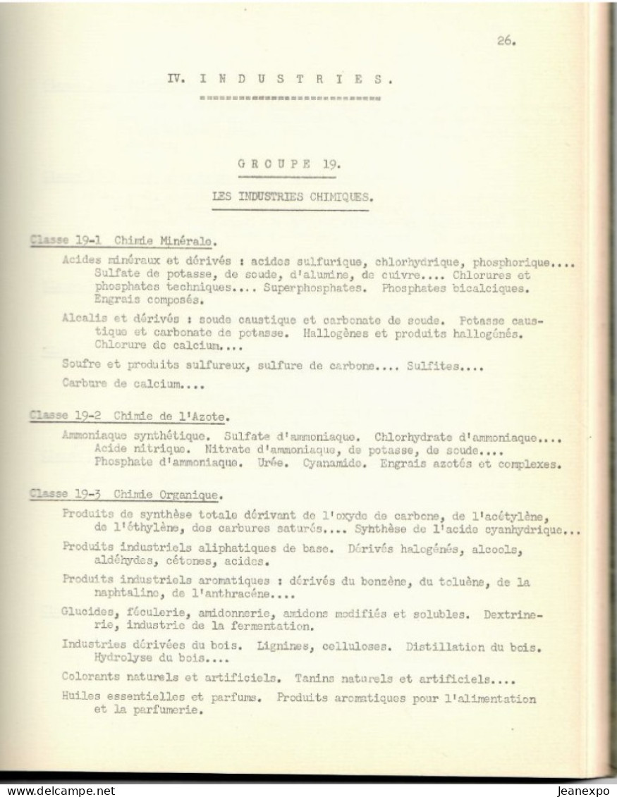 EXPOSITION UNIVERSELLE Bruxelles 1958 UNIVERSELE TENTOONSTELLING  CLASSIFICATION GENERALE - Collections