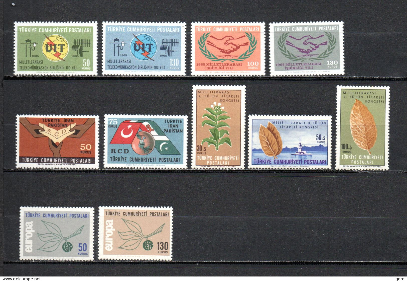 Turquía  1965  .-   Y&T  Nº   1732/1733-1734/1735-1736/1737-1738/1740-1741/1742   ** - Unused Stamps