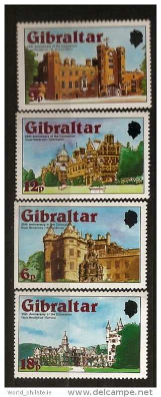 Gibraltar 1978 N° 372 / 5 ** Elisabeth II, Reine, Château, Abbaye, Holyrood, Saint-James, Statue, Sandringham, Balmoral - Gibraltar