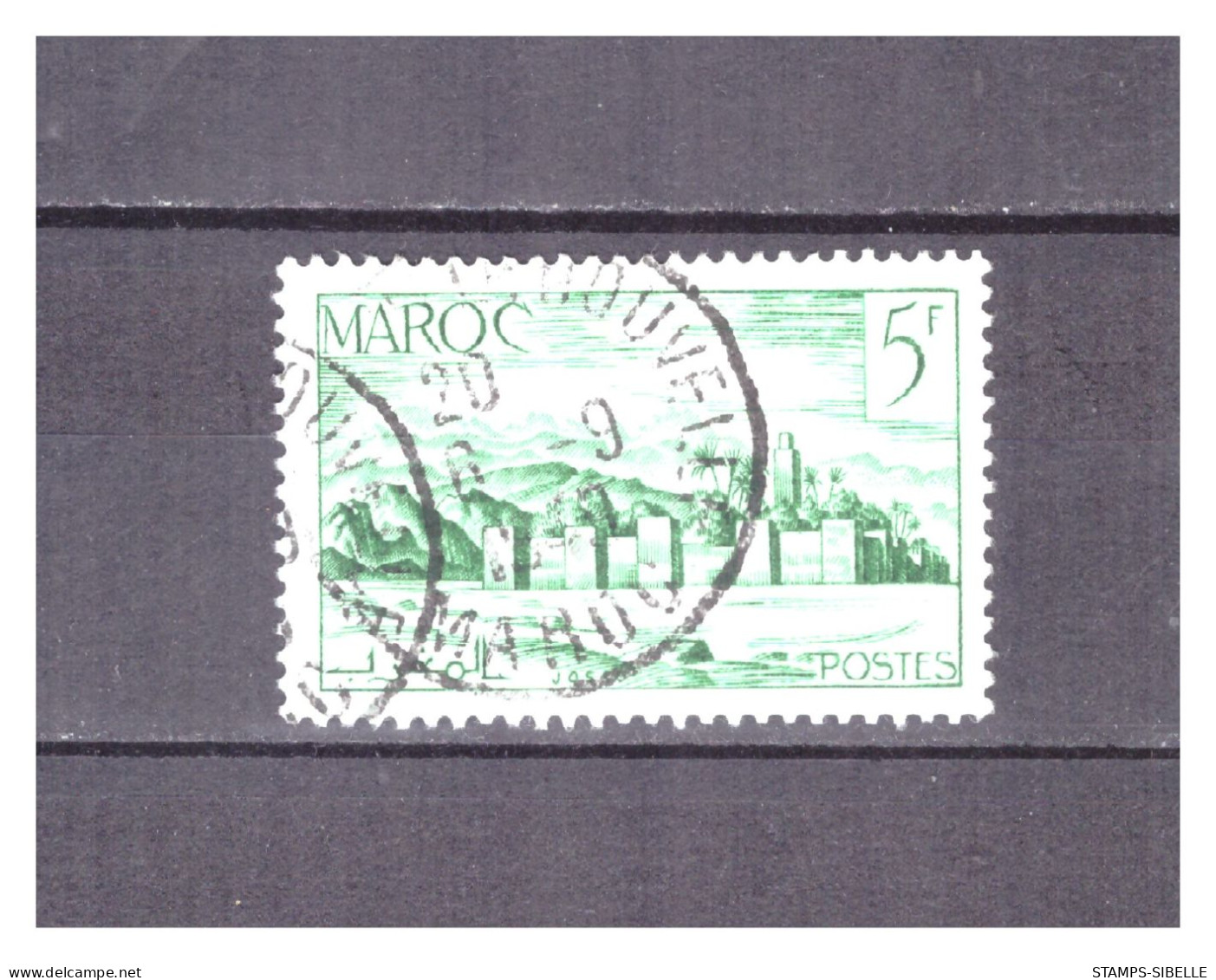 MAROC    N ° 257 A .    5 F  VERT    OBLITERE    .  SUPERBE . - Usati