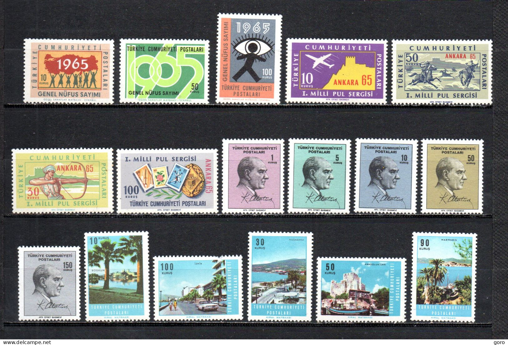 Turquía  1965-66  .-   Y&T  Nº   1743/1745-1746/1749-1750/1754-1778/1782   ** - Unused Stamps