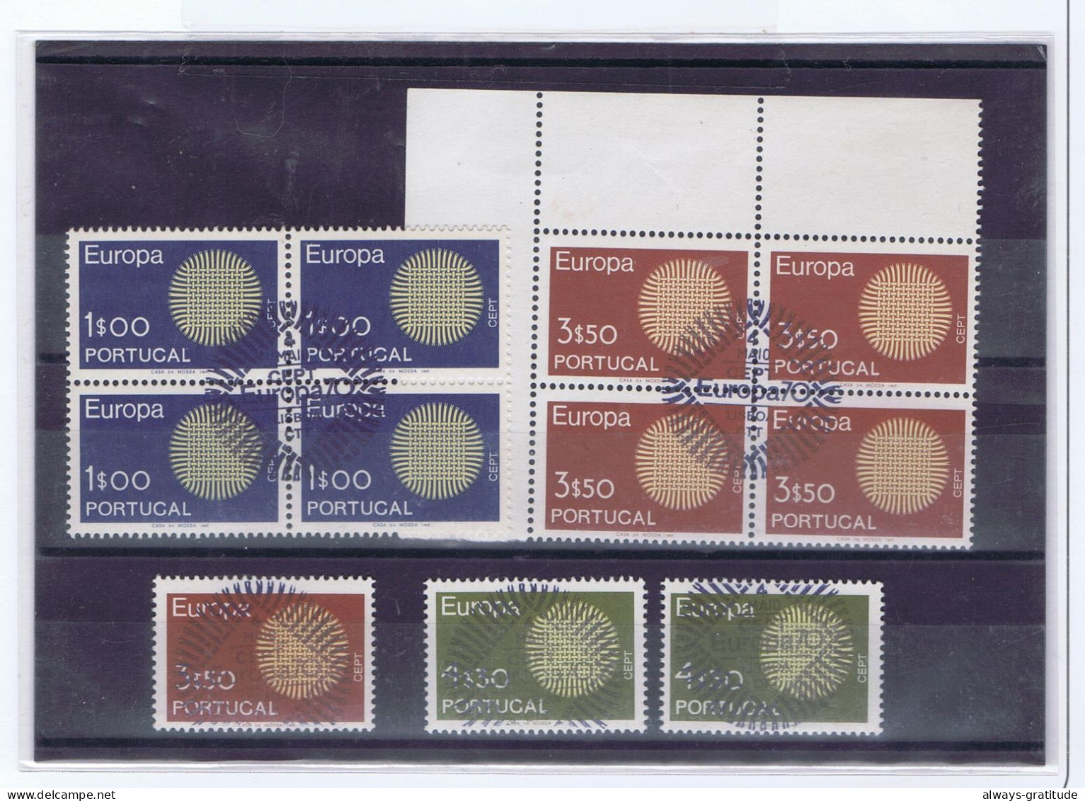 #87017  PORTUGAL Europe 1970 / 1 Set Used +(4) X2 Val. - Used Stamps