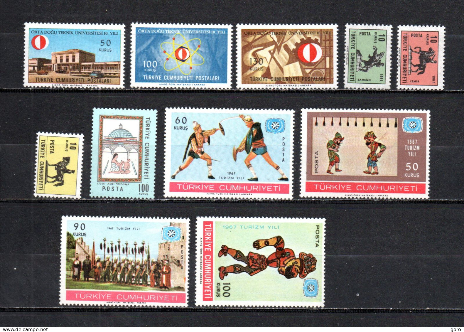 Turquía  1966-67  .-   Y&T  Nº   1807/1809-1810/1812-1813-1814/1817   ** - Unused Stamps