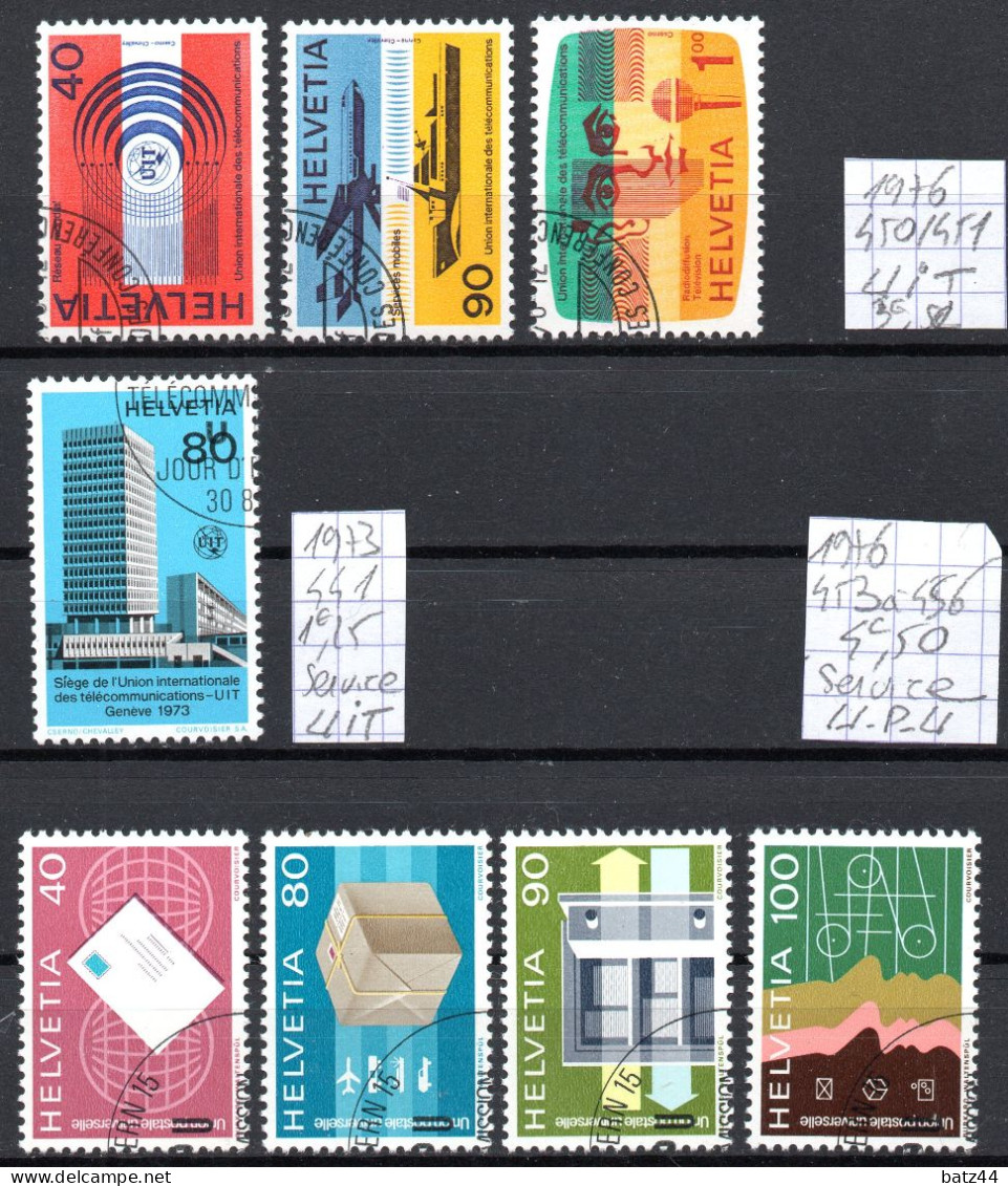 SUISSE Lot De 8 Timbres De Service UPU Et UIT Oblitéré Sans Charnière De 1973 à 1976 - Officials