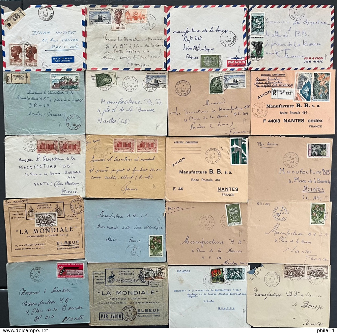 LOT DE 20 ENVELOPPES COTE D'IVOIRE & AOF - Côte D'Ivoire (1960-...)