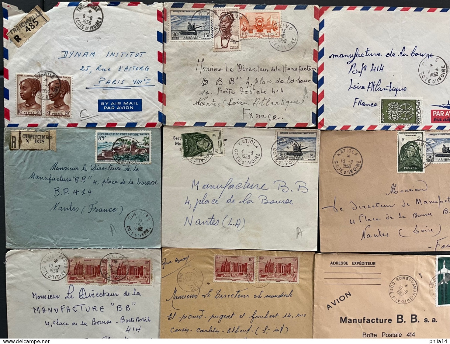 LOT DE 20 ENVELOPPES COTE D'IVOIRE & AOF - Côte D'Ivoire (1960-...)