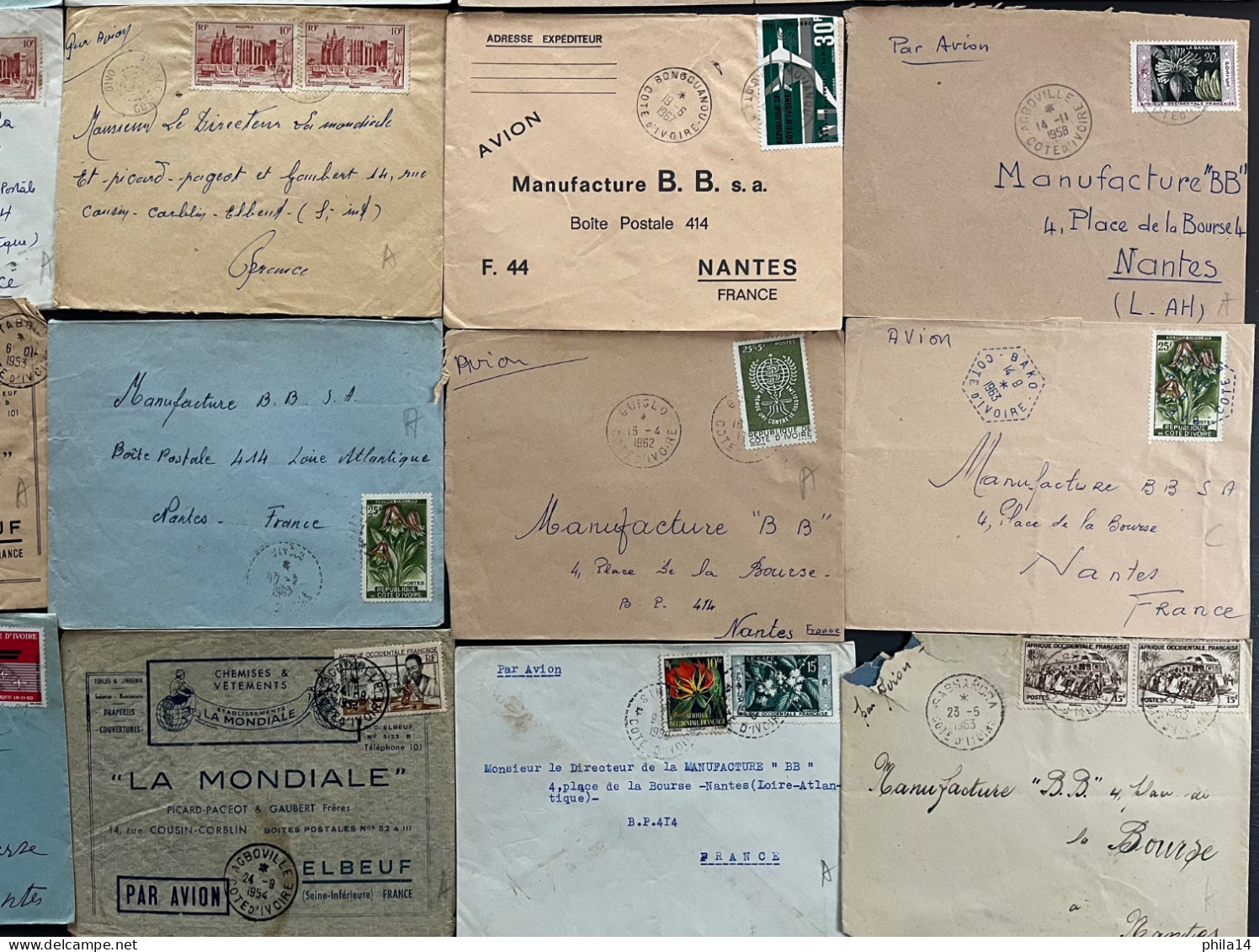 LOT DE 20 ENVELOPPES COTE D'IVOIRE & AOF - Côte D'Ivoire (1960-...)