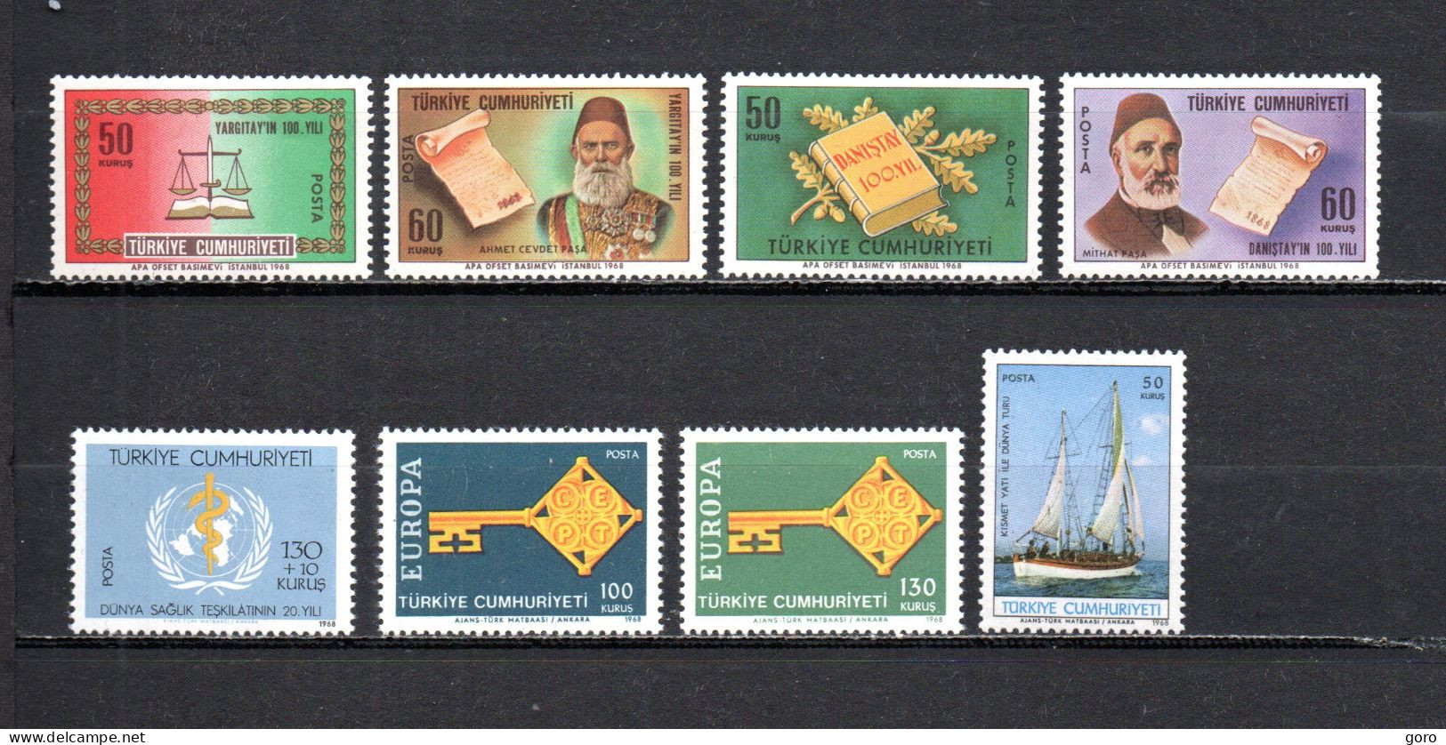 Turquía  1968  .-   Y&T  Nº   1863/1864-1865/1866-1867-1868/1869-1873   ** - Unused Stamps