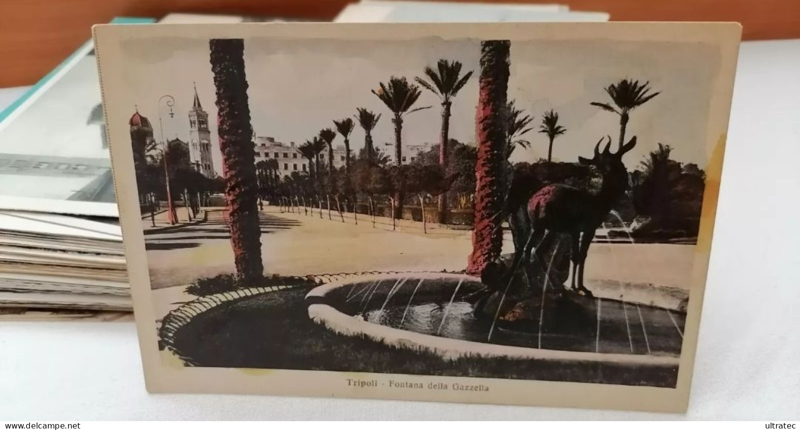 AK LIBYA - Tripoli - FONTANA DELLA GAZZELLA - Old Poscard Libyen Farbe Ca. 1930, Italienische Besatzung  Libia Italiana - Libyen