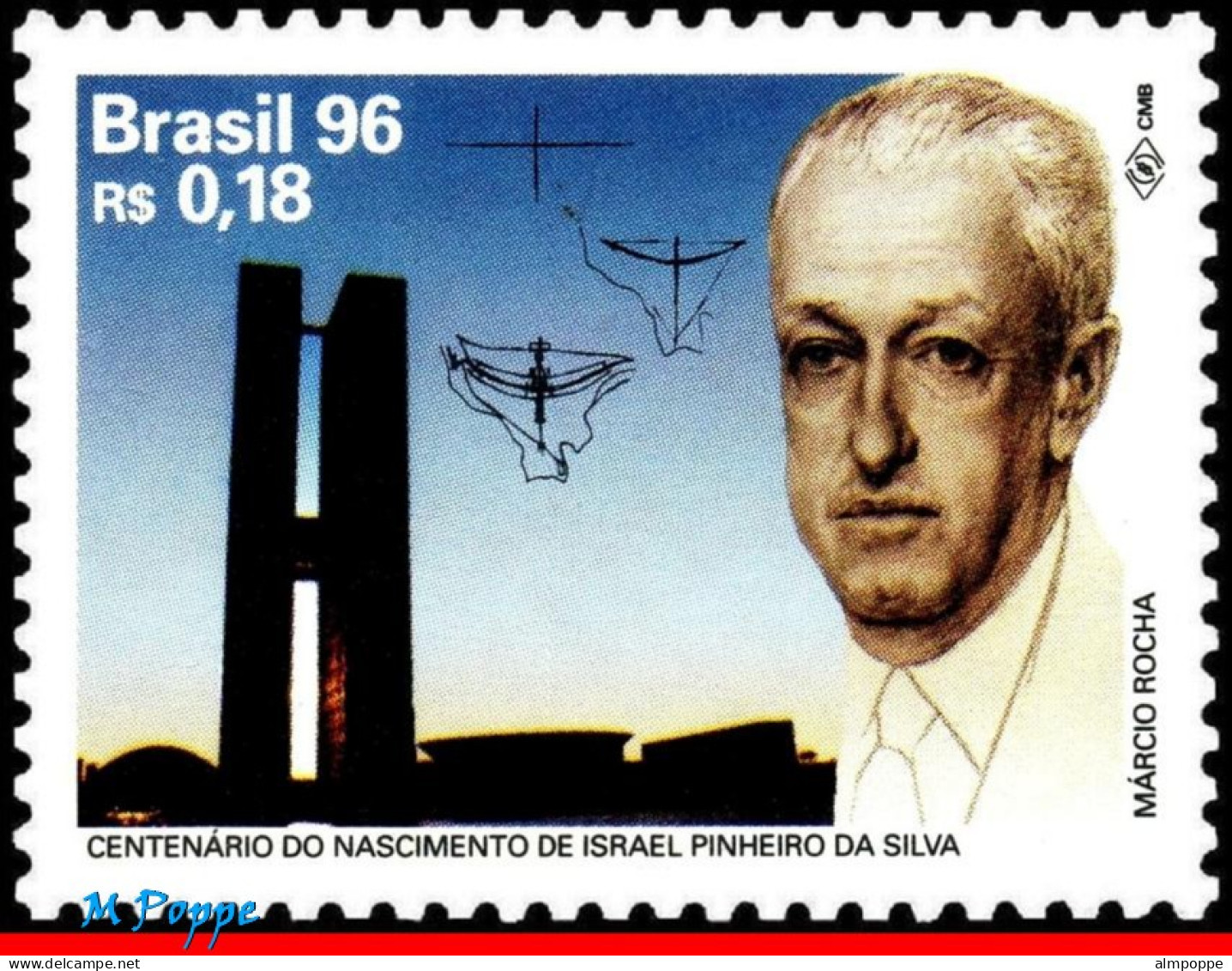 Ref. BR-2577 BRAZIL 1996 - ISRAEL PINHEIRO DA SILVA,POLITICIAN, MI# 2694, MNH, FAMOUS PEOPLE 1V Sc# 2577 - Unused Stamps