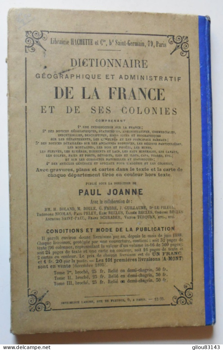 Geographie Du Departement Des Alpes Maritimes Par Adolphe Joanne, 64 Pages, 1896 - Côte D'Azur