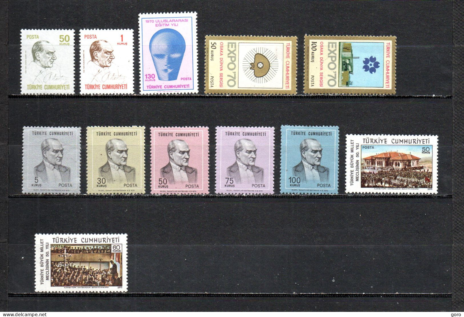 Turquía  1970  .-   Y&T  Nº   1936/1937-1938-1939/1940-1941/1945-1946/1947   ** - Unused Stamps