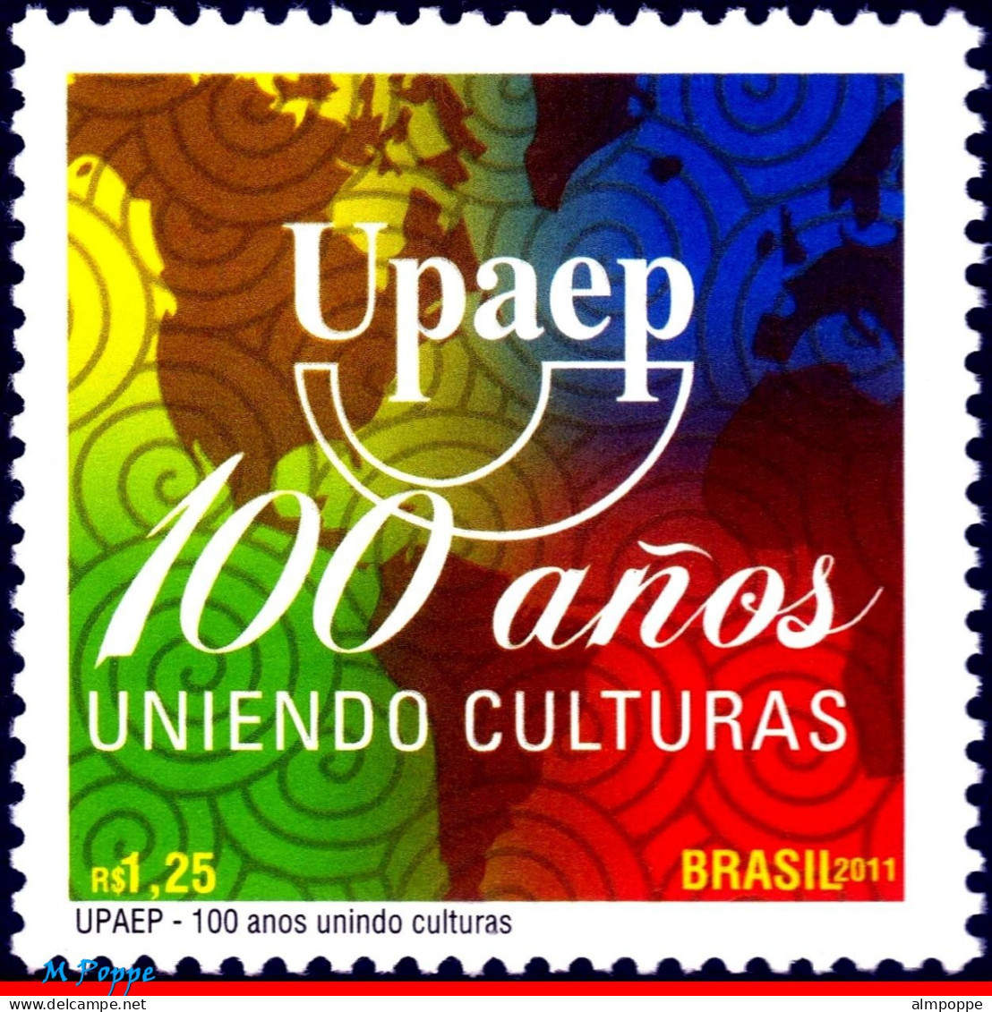 Ref. BR-3163 BRAZIL 2011 - 100 YEARS UPAEP, MAPS,PHILATELY, POST, MNH, MAPS 1V Sc# 3163 - Neufs