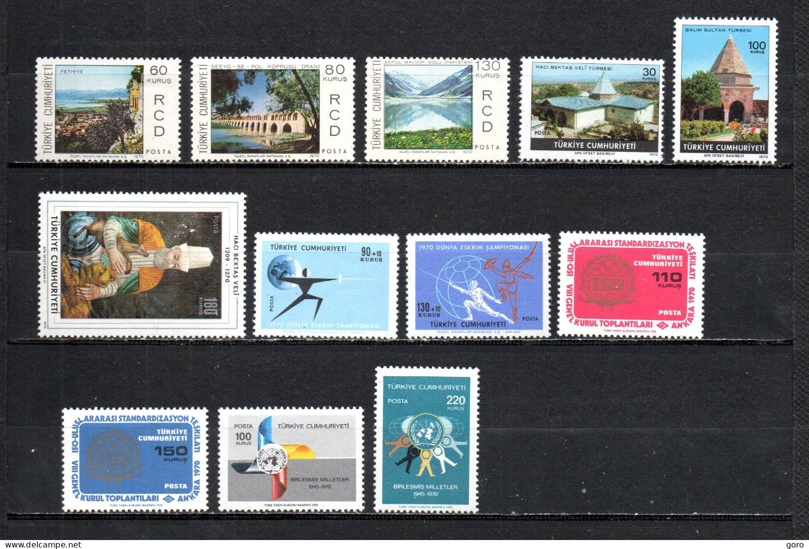 Turquía  1970  .-   Y&T  Nº   1958/1960-1961/1963-1964/1965-1966/1967-1968/1969   ** - Unused Stamps