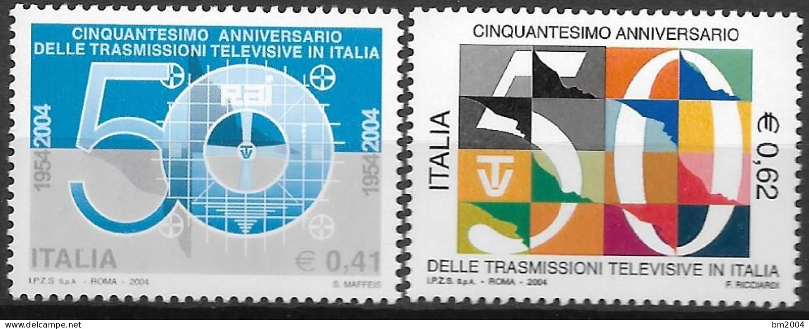 2004 Italien   Mi . 2943-4 **MNH   50 Jahre Fernsehen In Italien - 2001-10: Mint/hinged