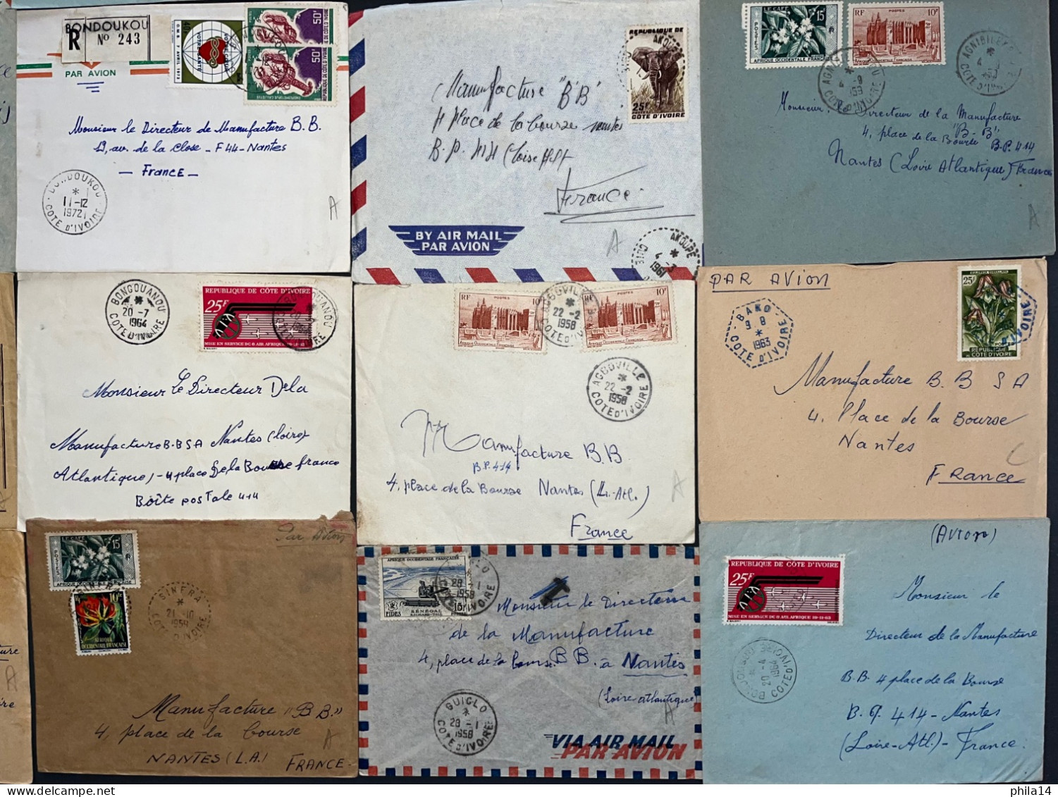 LOT DE 20 ENVELOPPES COTE D'IVOIRE & AOF - Côte D'Ivoire (1960-...)