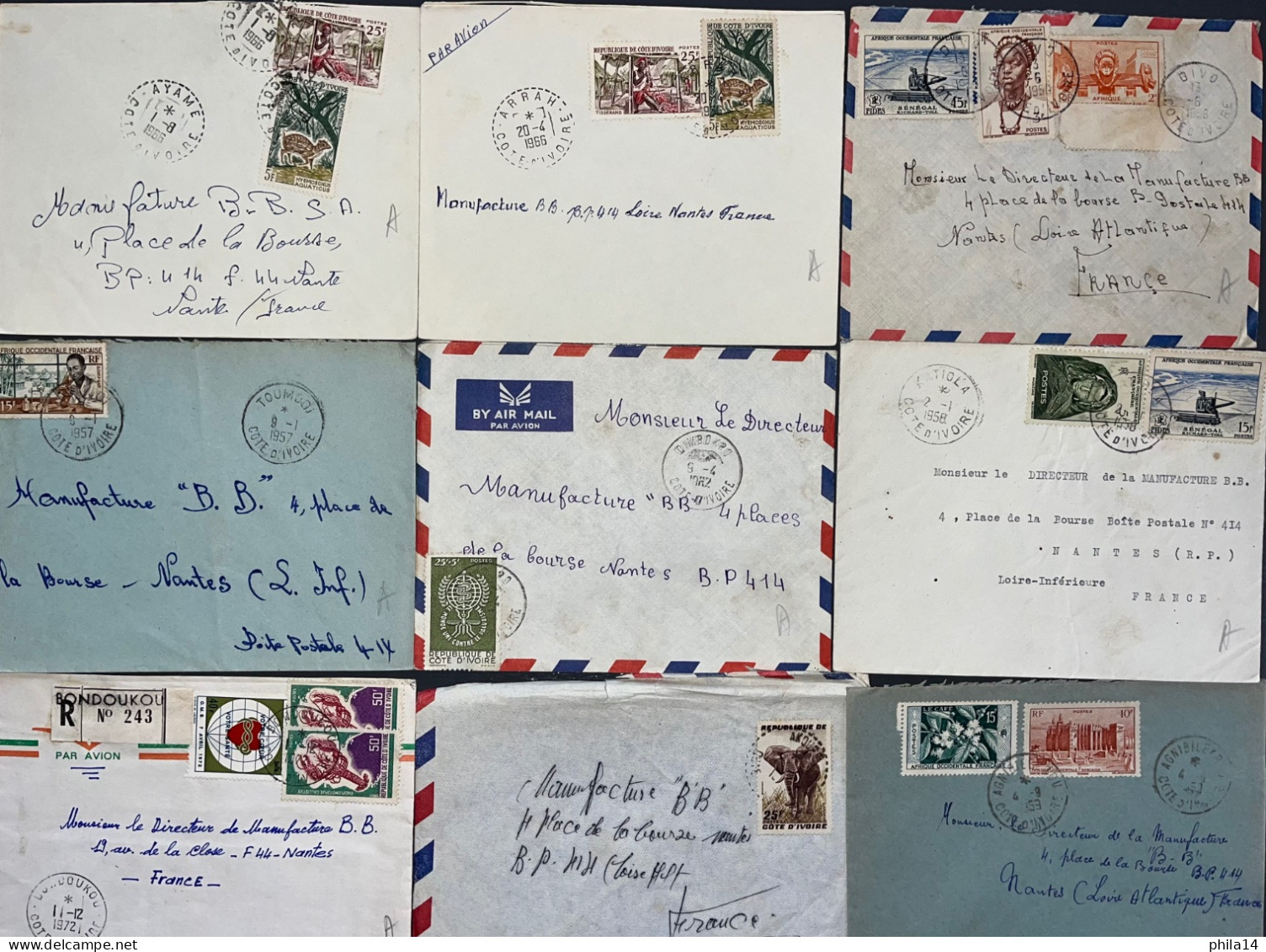 LOT DE 20 ENVELOPPES COTE D'IVOIRE & AOF - Côte D'Ivoire (1960-...)