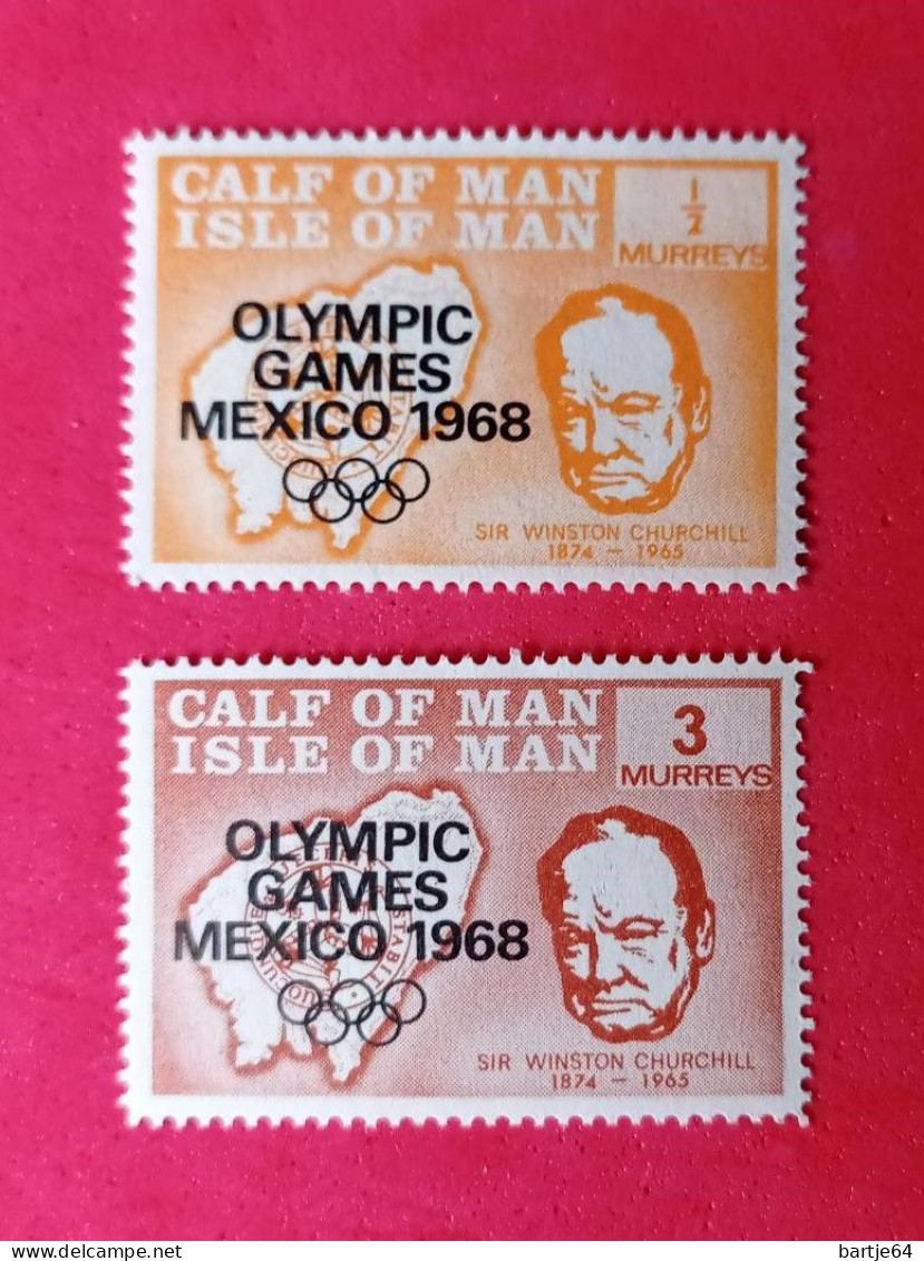 1968 Isle Of Man - 2 Values MNH - Zomer 1968: Mexico-City