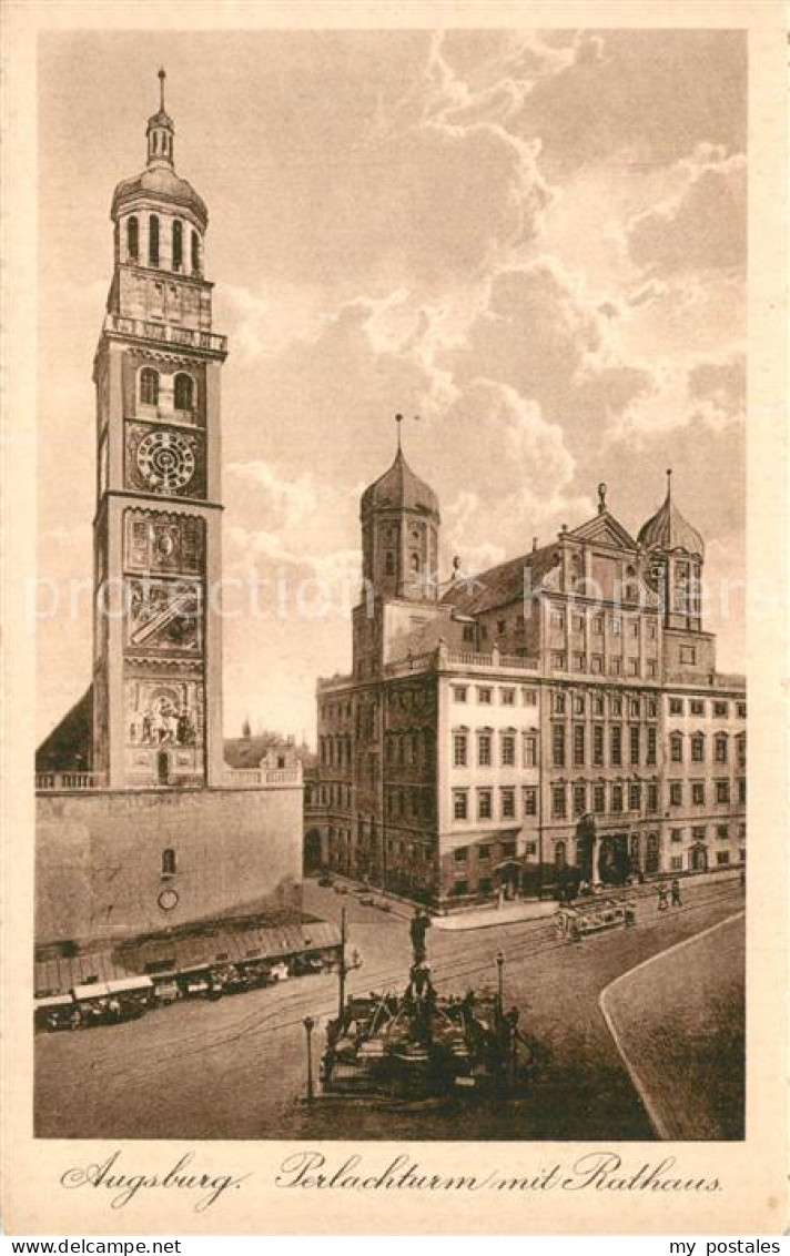 73558334 Augsburg Perlachturm Mit Rathaus Augsburg - Augsburg