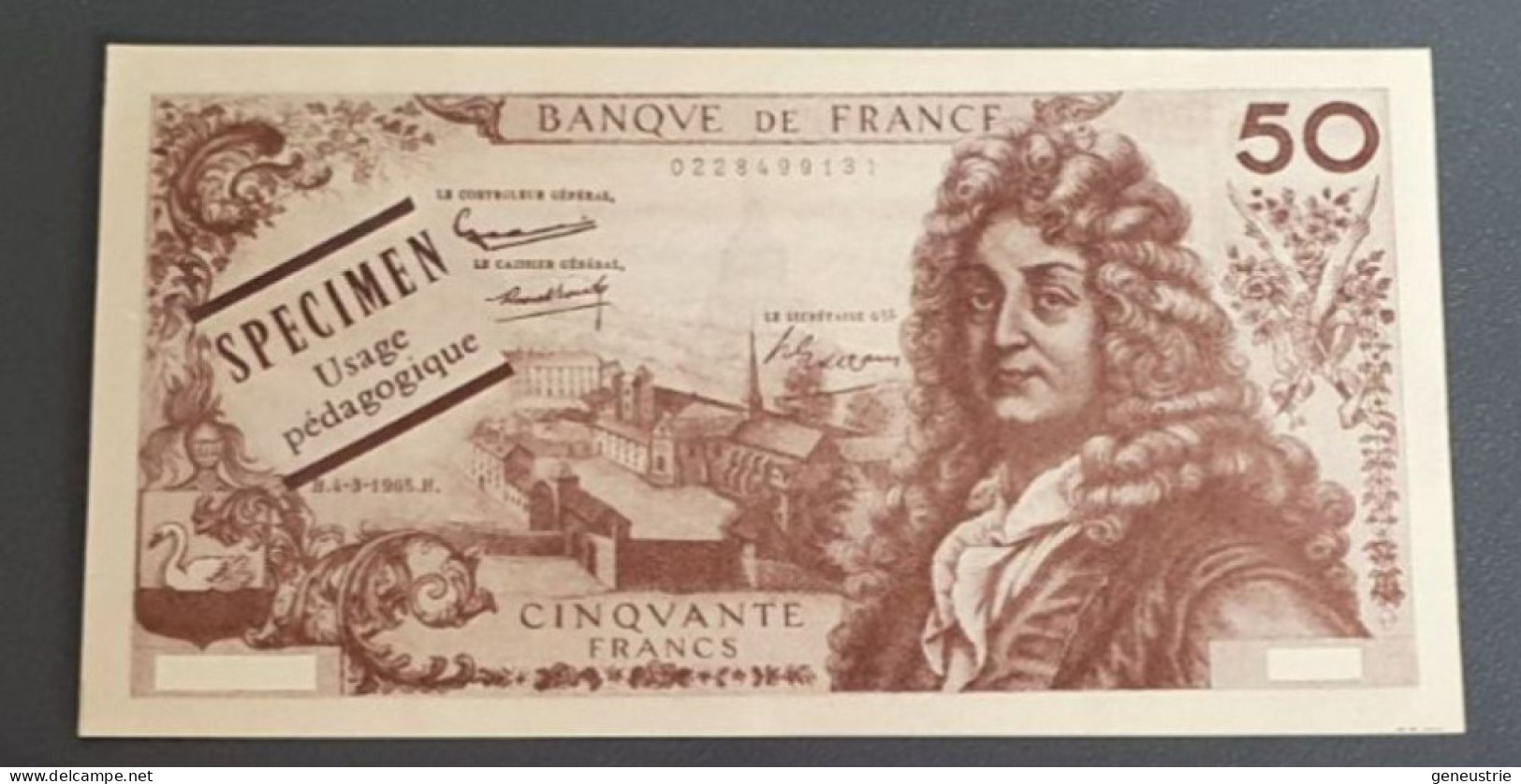 Billet Scolaire D'école (50Fr) Specimen à Usage Pédagogique - Années 60 - School Bank Note - Ficción & Especímenes