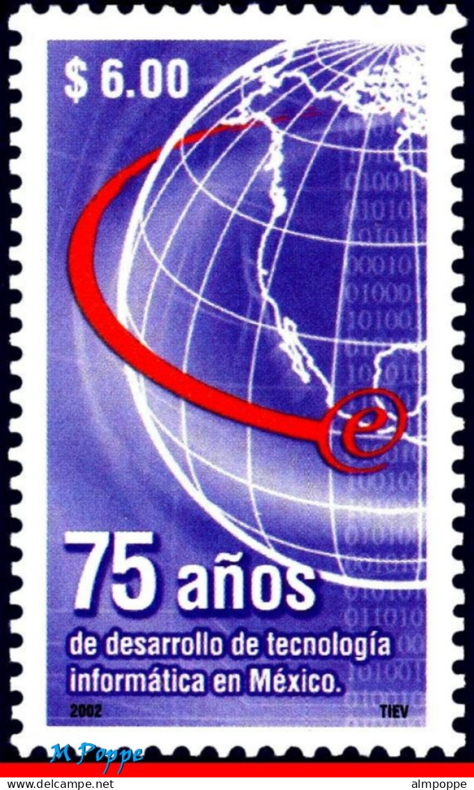 Ref. MX-2300 MEXICO 2002 - 75 INFORMATION TECHNOLOGYDEVELOPMENT, GLOBE, MI# 3010, MNH, SCIENCE 1V Sc# 2300 - México