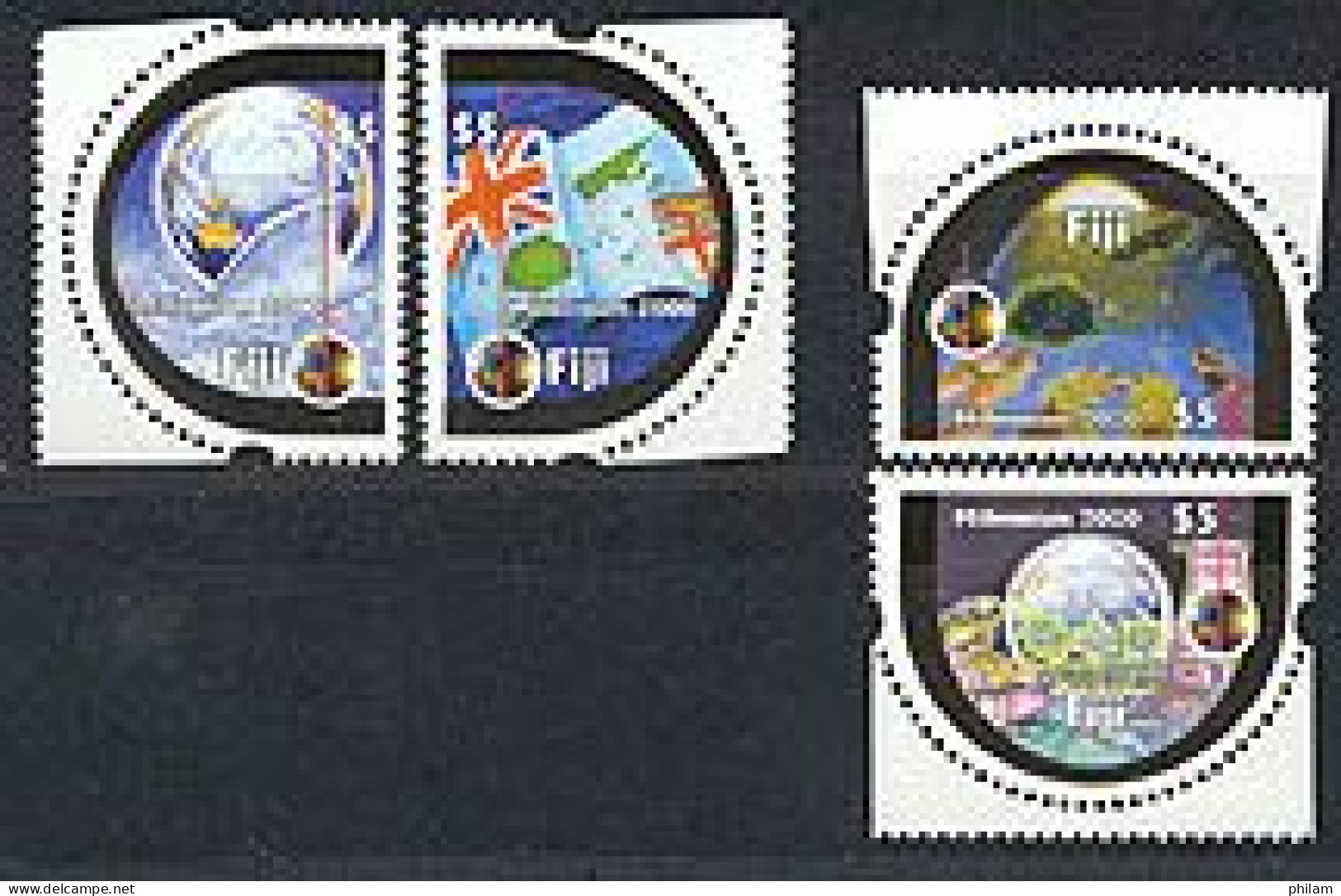 FIDJI 2000 - Millenium - Scènes Locales - 4 V. - Fiji (1970-...)