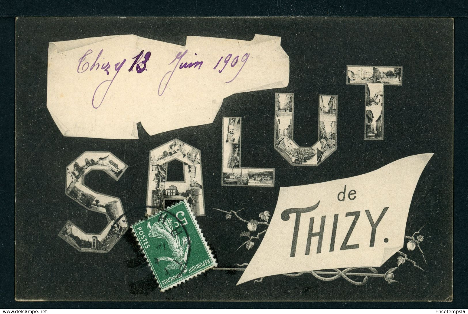 CPA - Carte Postale - France - Salut De Thizy (CP24480) - Thizy