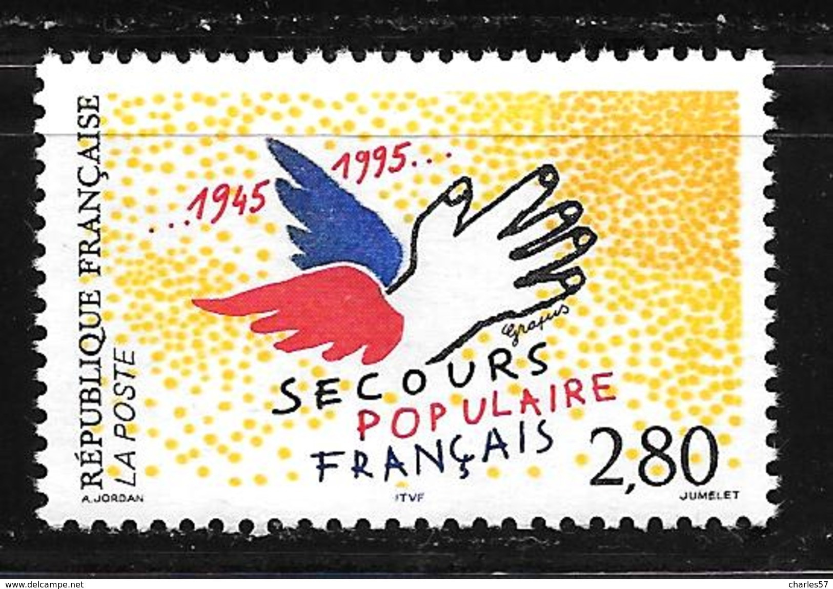 France:sous Faciale) N°2947** Cinquantenaire Du Secours Populaire - Ungebraucht