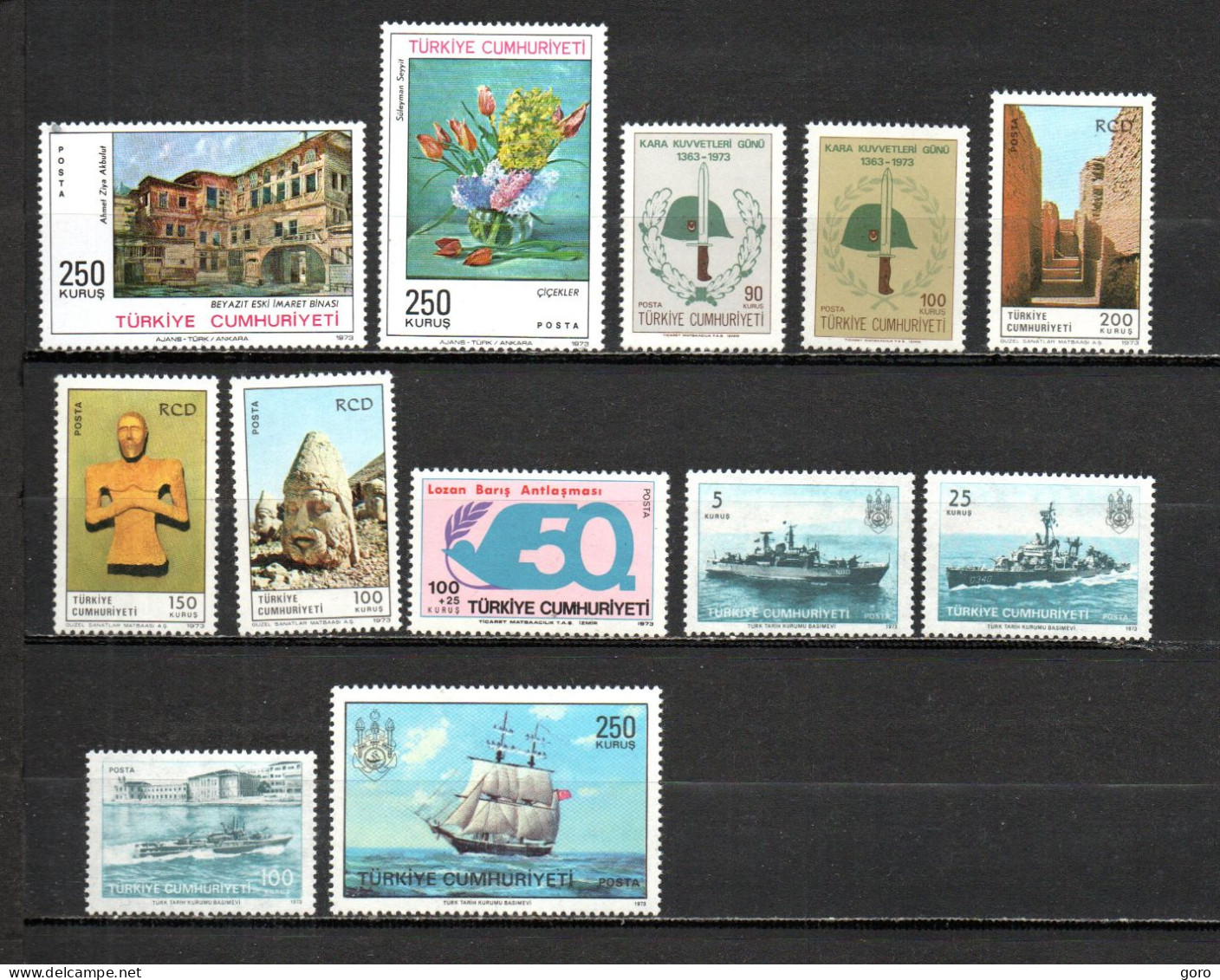 Turquía  1973  .-   Y&T  Nº   2052/2053-2054/2055-2056/2058-2059-2060/2063   ** - Unused Stamps