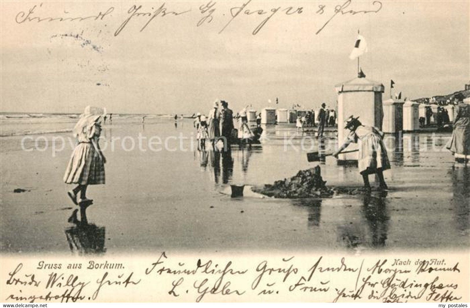 73557973 Borkum Nordseebad Strand Nach Der Flut Borkum Nordseebad - Borkum