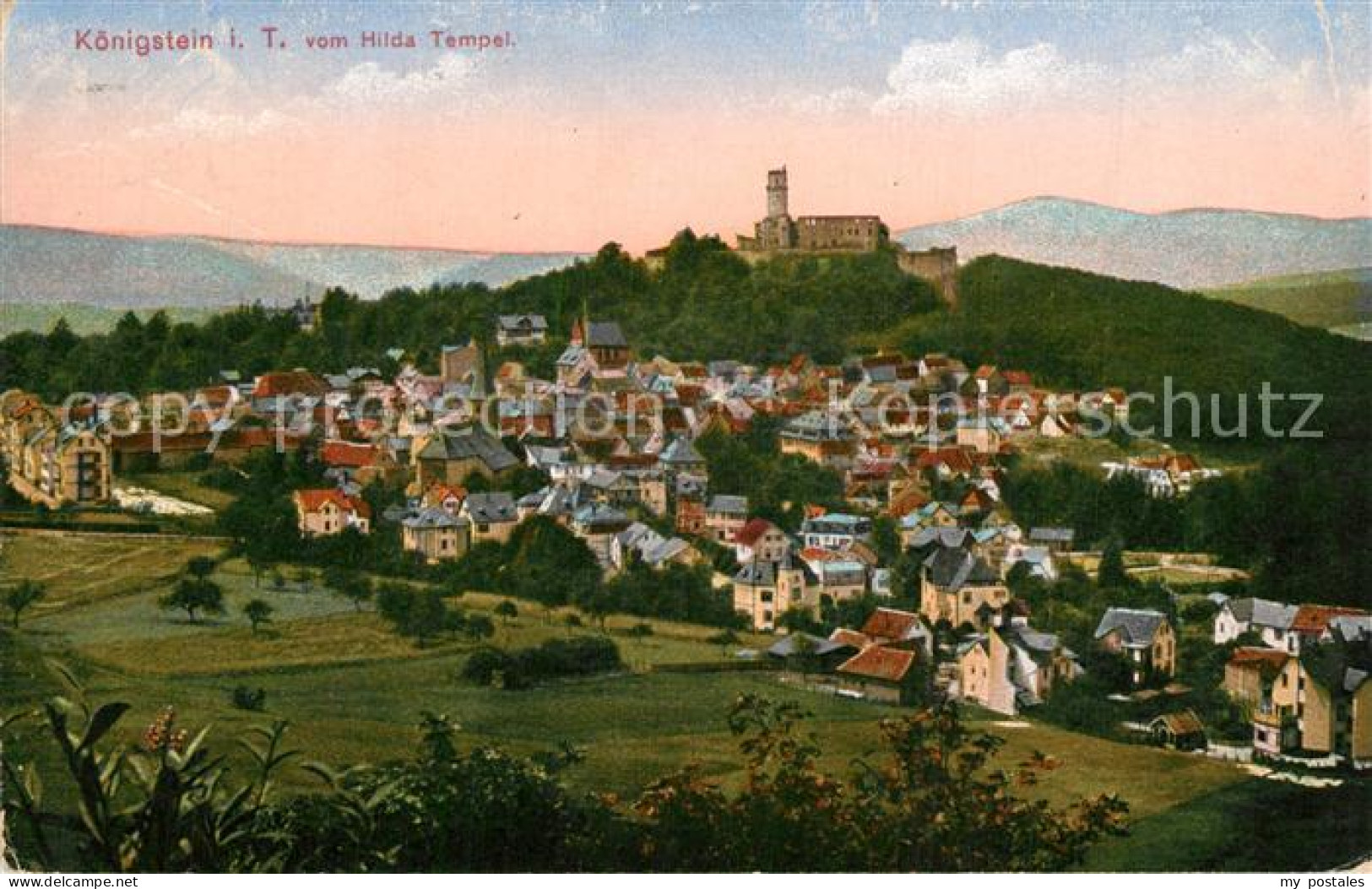 73557947 Koenigstein Taunus Panorama Blick Vom Hildatempel Burgruine Koenigstein - Koenigstein