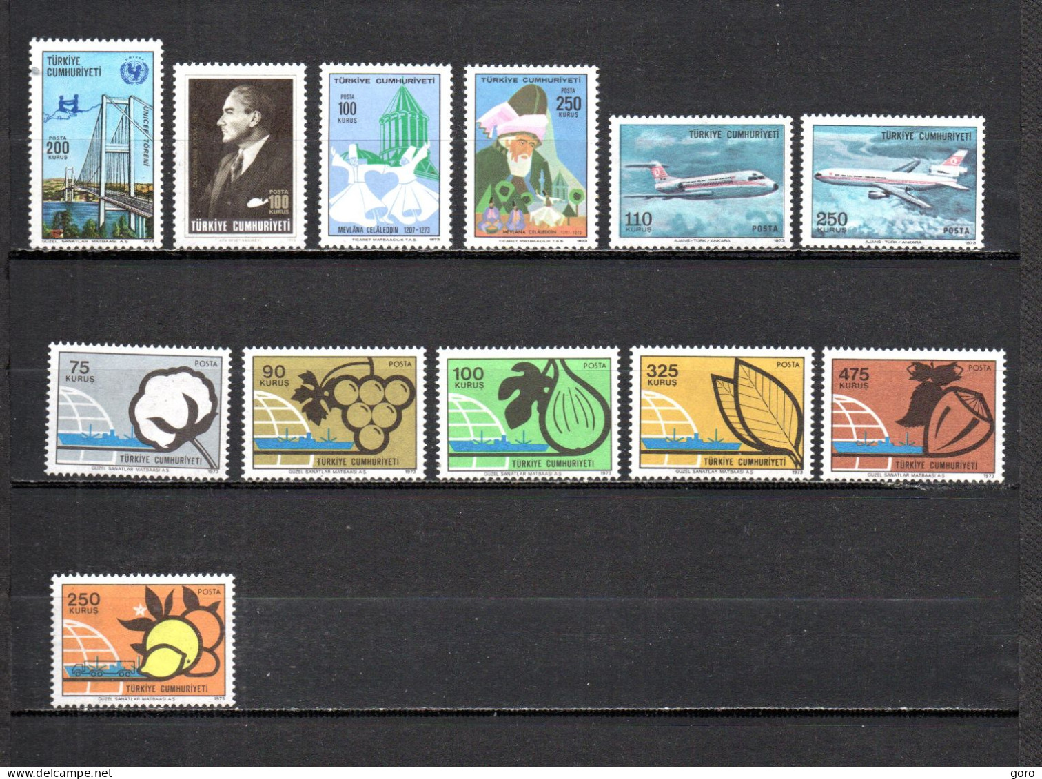 Turquía  1973  .-   Y&T  Nº   2076-2077-2078/2079-2080/2081-2082/2087   ** - Unused Stamps