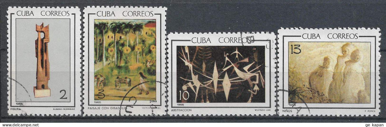 1965 CUBA COMPLETE SET OF 4 USED STAMPS (Michel # 1010-1013) CV €2.00 - Usados