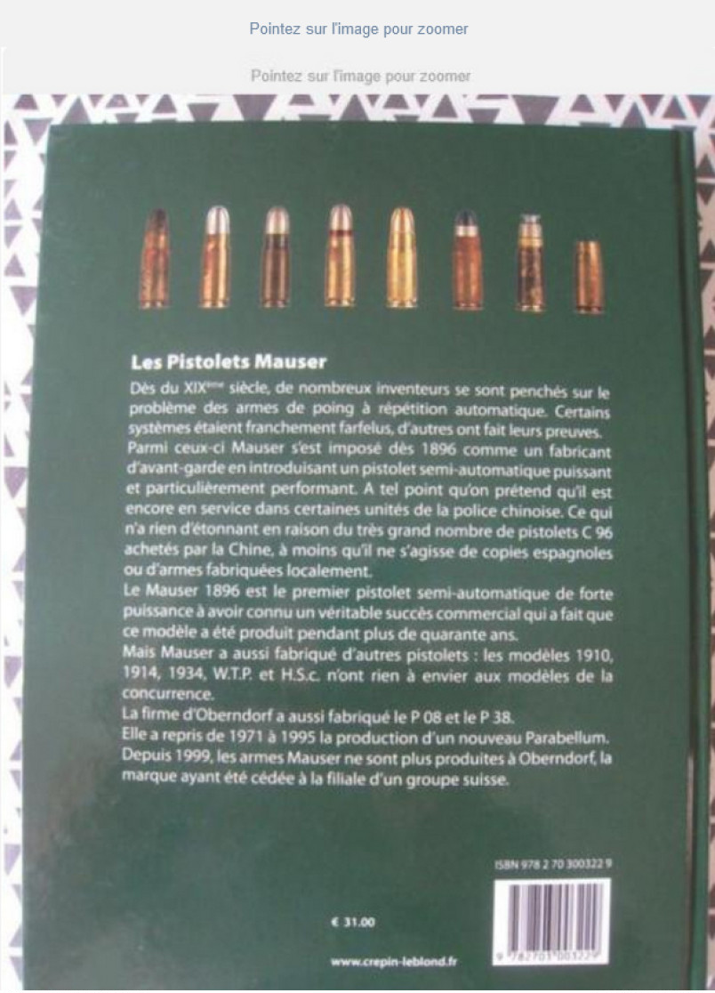 Histoire Des Pistolets Mauser - Jean Huon