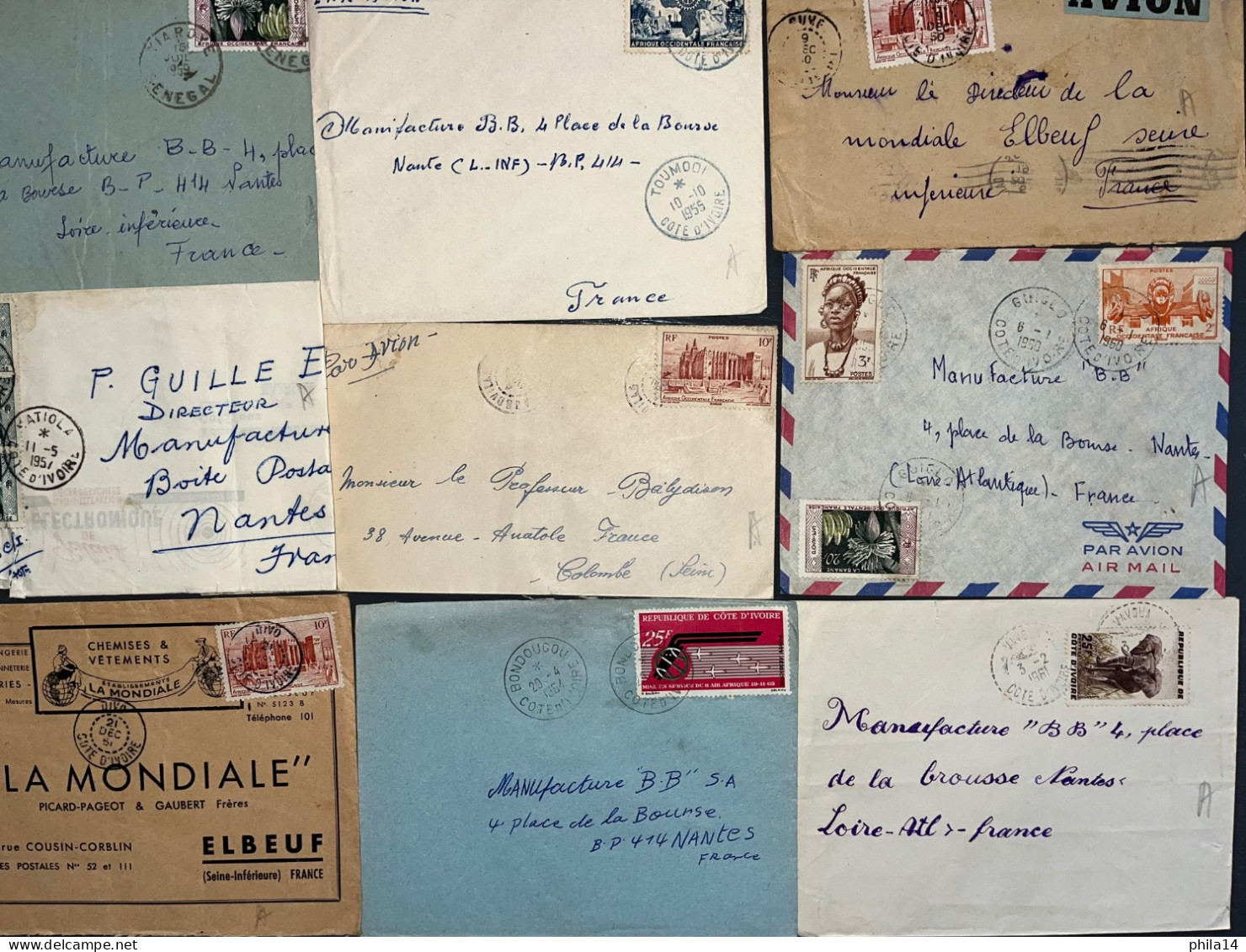 LOT DE 20 ENVELOPPES COTE D'IVOIRE & AOF - Côte D'Ivoire (1960-...)