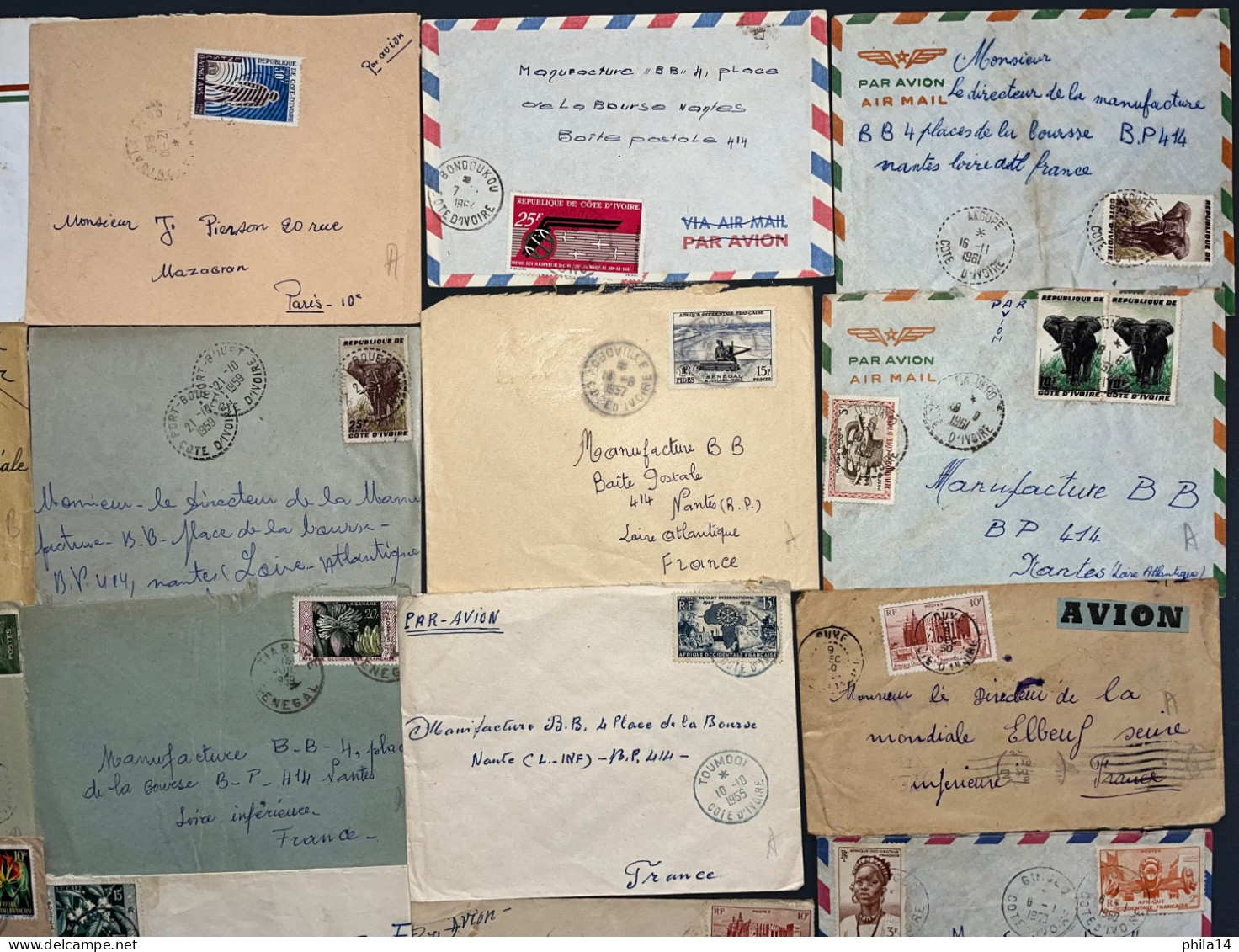 LOT DE 20 ENVELOPPES COTE D'IVOIRE & AOF - Côte D'Ivoire (1960-...)