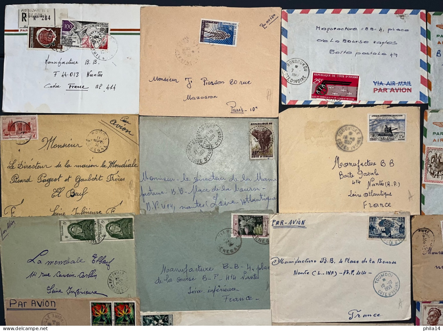 LOT DE 20 ENVELOPPES COTE D'IVOIRE & AOF - Côte D'Ivoire (1960-...)