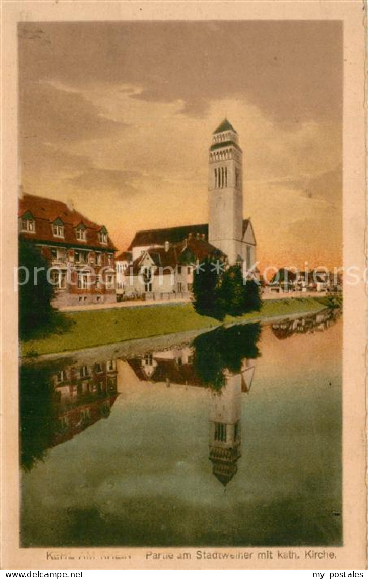 73557542 Kehl Rhein Partie Am Stadtweiher Mit Katholischer Kirche Kehl Rhein - Kehl