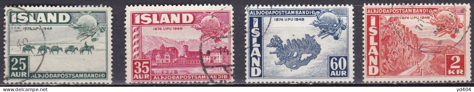 IS050 – ISLANDE – ICELAND – 1949 – 75th ANNIVERSARY OF UPU – SG # 292/5 USED 4,25 € - Usati