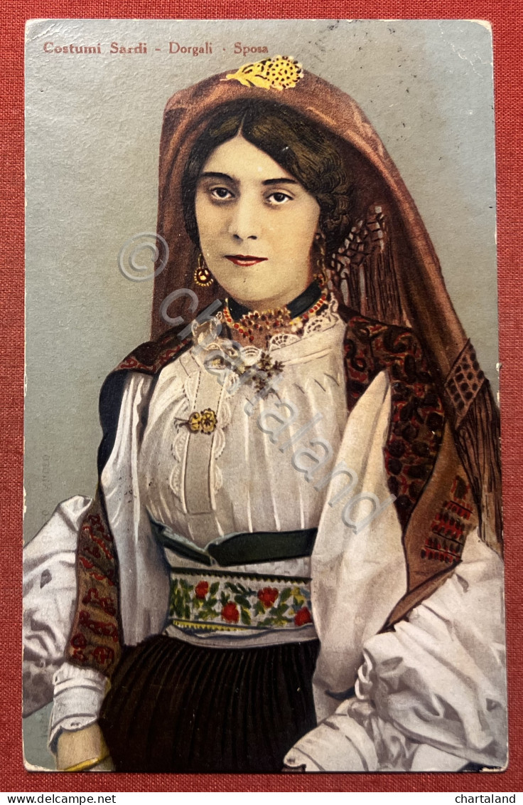 Cartolina - Costumi Sardi - Dorgali - Sposa - 1926 - Nuoro