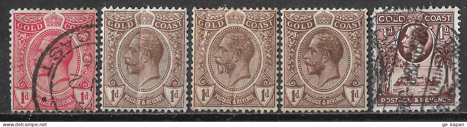 1913-1928 GOLD COAST SET OF 2 USED + 3 MNH STAMPS (Michel # 63a.76.89) CV €2.90 - Côte D'Or (...-1957)