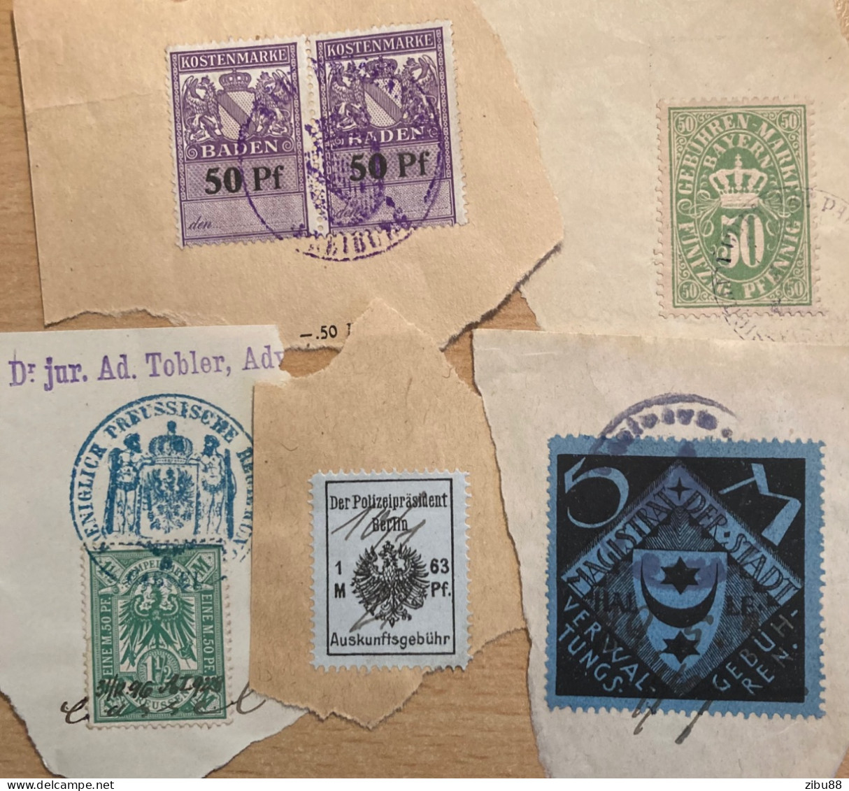 Fiskalmarken (Kostenmarke Baden, Gebührenmarke Bayern, Halle, Berlin, Stempelmarke Preussen - Revenue Stamps Germany - Sammlungen