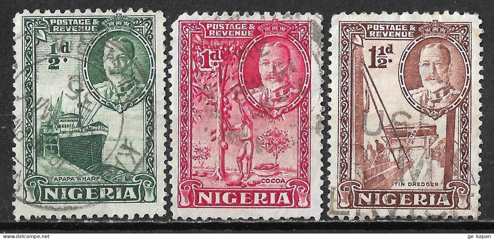 1936 NIGERIA SET OF 3 USED STAMPS (Michel # 31,32,33A) CV €2.80 - Nigeria (...-1960)