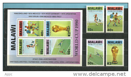 World Cup 1990. Italie.  Un BF + 4 T-p Neufs ** Du Malawi.  Côte 25,00 € - 1990 – Italien