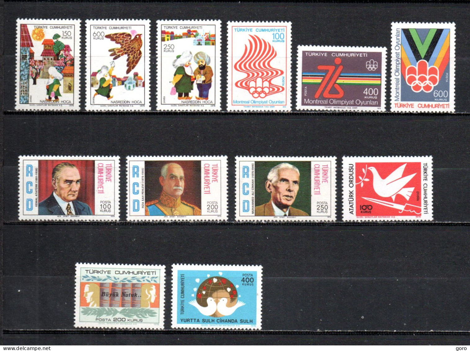 Turquía  1976  .-   Y&T  Nº   2164/2166-2167/2169-2170/2172-2173/2175   ** - Unused Stamps