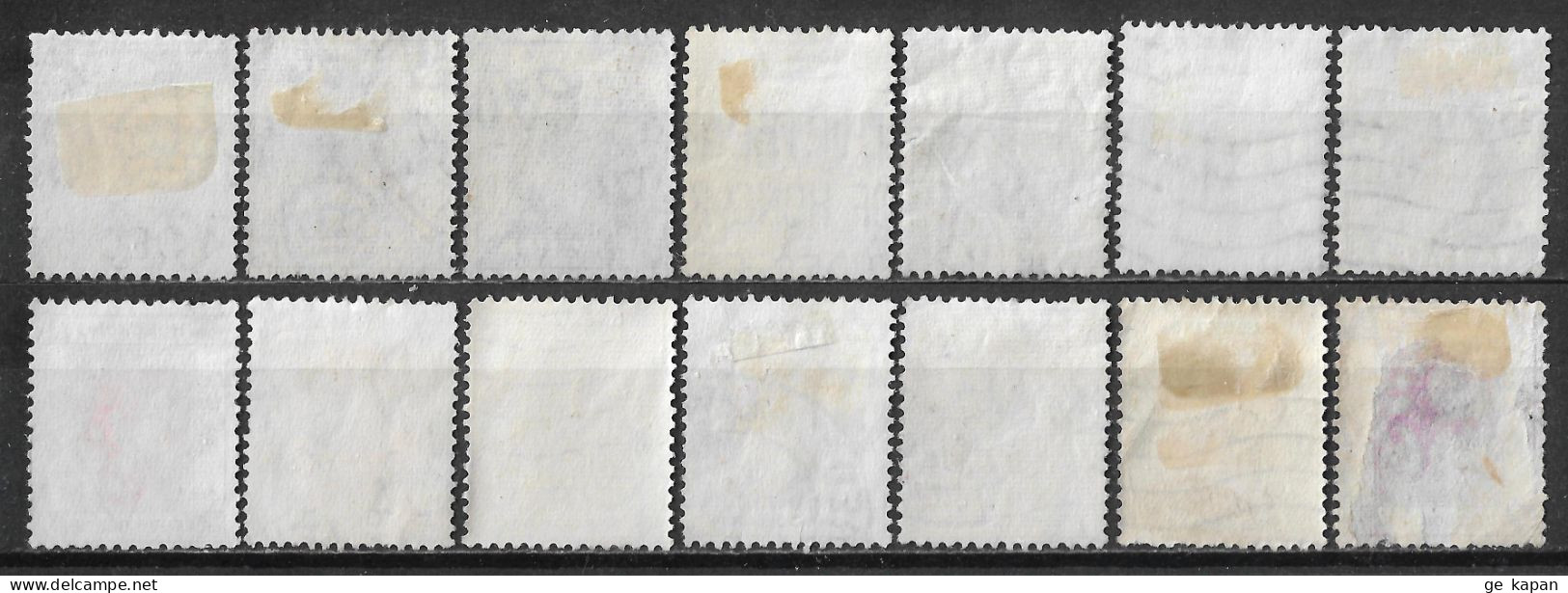 1954 HONG KONG SET OF 14 USED STAMPS (Michel # 178,179,183,185,187,189) CV €4.40 - Oblitérés